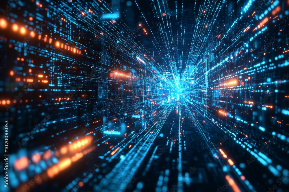 Digital Technology background of data and network created with Generative AI Digital Technology background of data and network created with Generative AI