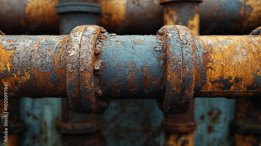 Close-up of a Rusted and Cracked Metal Pipe Close-up of a Rusted and Cracked Metal Pipe
