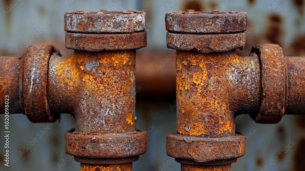 Two Rusty Pipes Connected with a T-Junction Two Rusty Pipes Connected with a T-Junction