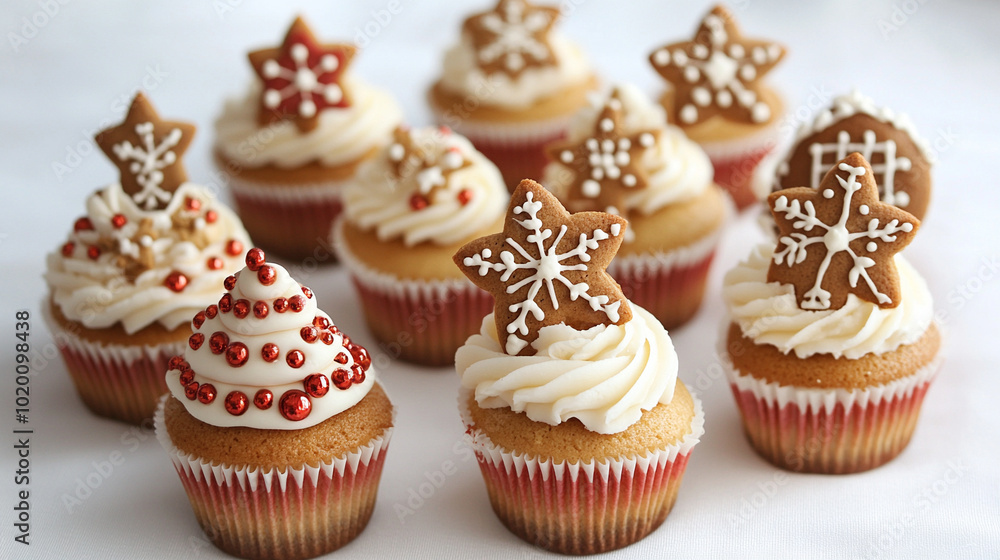 Christmas cupcakes with gingerbread cookies Christmas cupcakes with gingerbread cookies