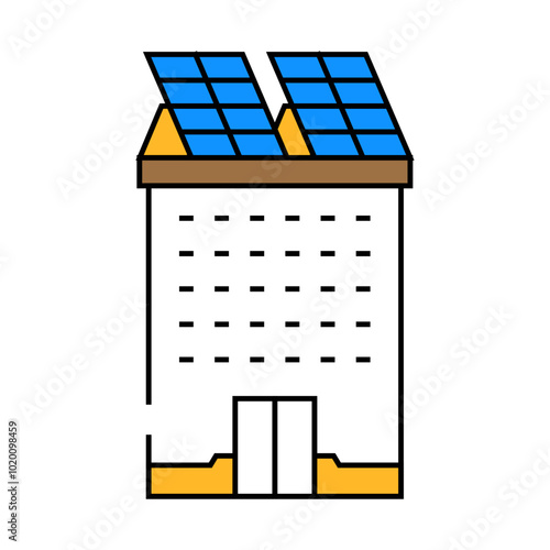 roof solar panel line icon vector. roof solar panel sign. isolated symbol illustration