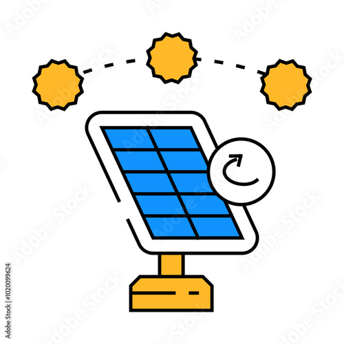 tracking system solar panel line icon vector. tracking system solar panel sign. isolated symbol illustration