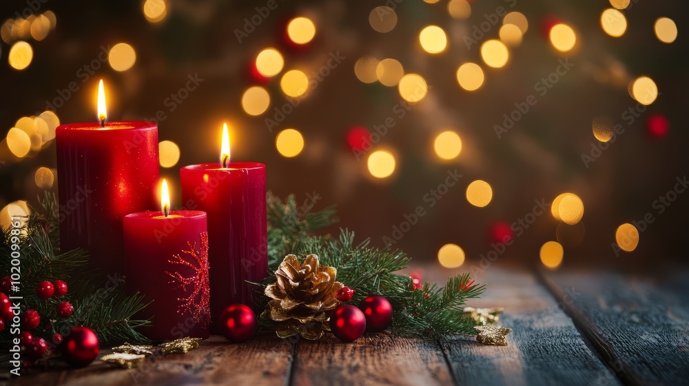 Warm and inviting christmas scene featuring glowing candles and twinkling lights, perfect for holiday celebrations, festive decor, and creating a cozy atmosphere during the most wonderful time of the Warm and inviting christmas scene featuring glowing candles and twinkling lights, perfect for holiday celebrations, festive decor, and creating a cozy atmosphere during the most wonderful time of the
