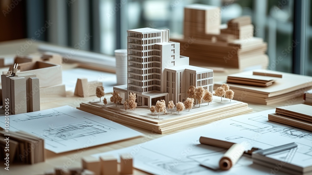 Architectural Model of a Modern Building Design Architectural Model of a Modern Building Design