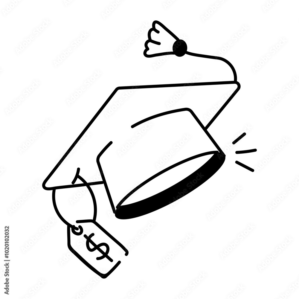 Scholarship cap icon in drawing style
Scholarship cap icon in drawing style