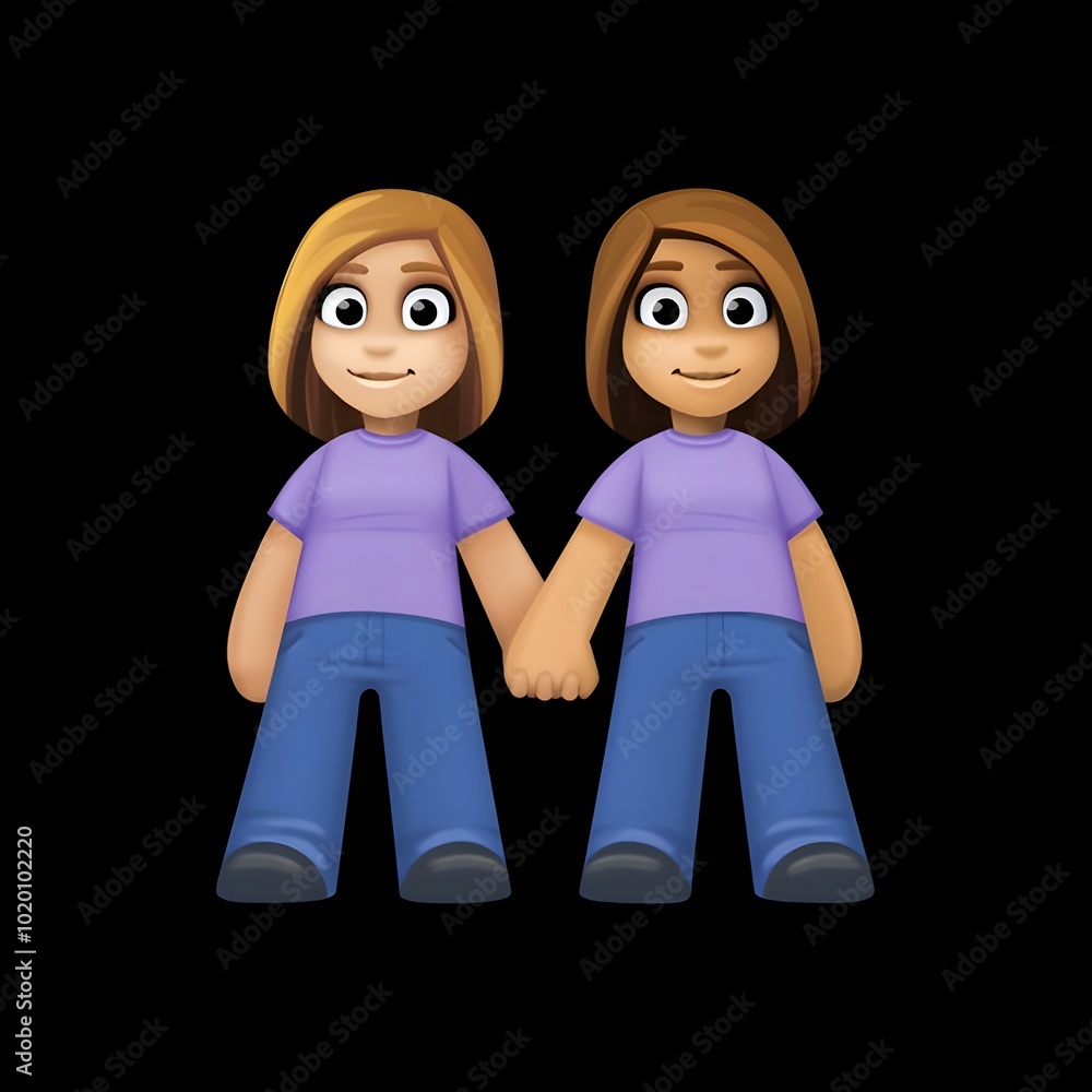 Fotografie Friends Holding Hands Emoji