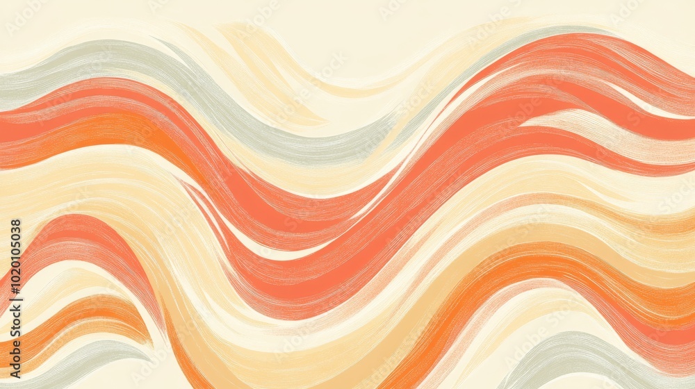 Smooth, flowing lines in warm tones of orange, cream, and grey intertwine, producing a calming and harmonious effect ideal for designs and artistic inspiration Smooth, flowing lines in warm tones of orange, cream, and grey intertwine, producing a calming and harmonious effect ideal for designs and artistic inspiration
