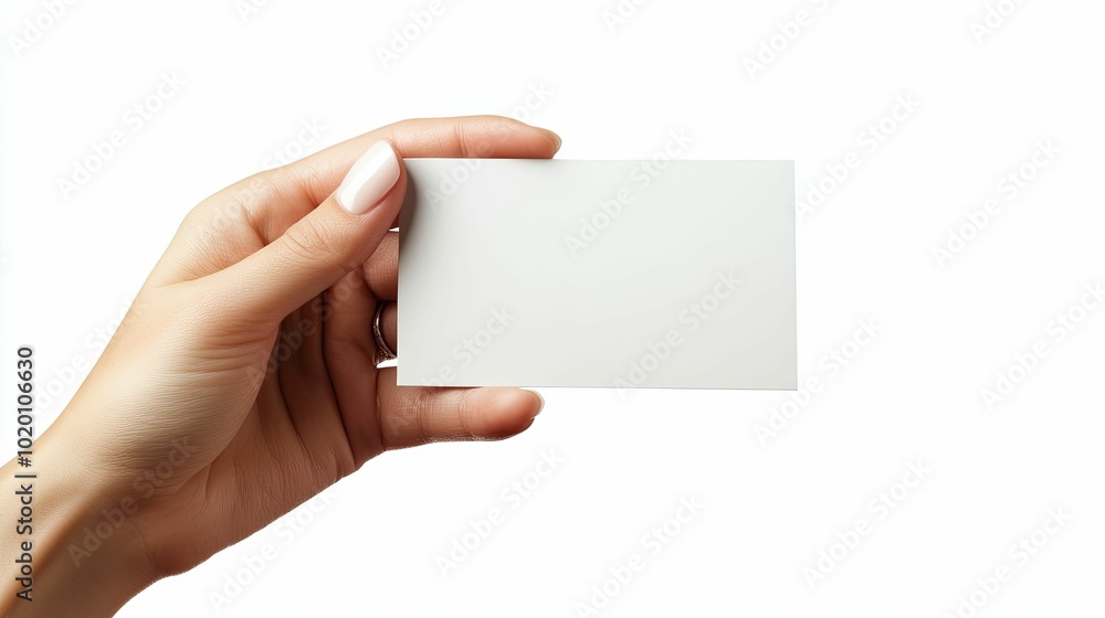 A Hand Holding a Blank White Card A Hand Holding a Blank White Card