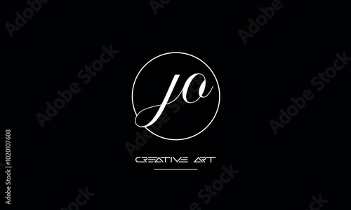 JO, OJ, J, O abstract letters logo monogram