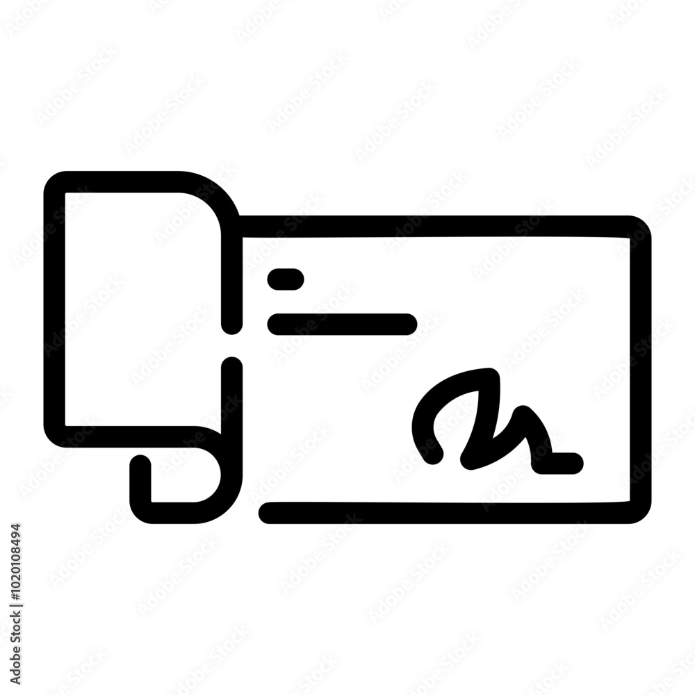 cheque Line Icon cheque Line Icon