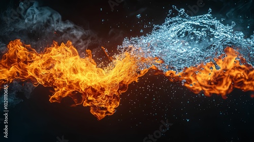 Wallpaper Mural Water and Fire Collide in a Dramatic Clash of Elements Torontodigital.ca