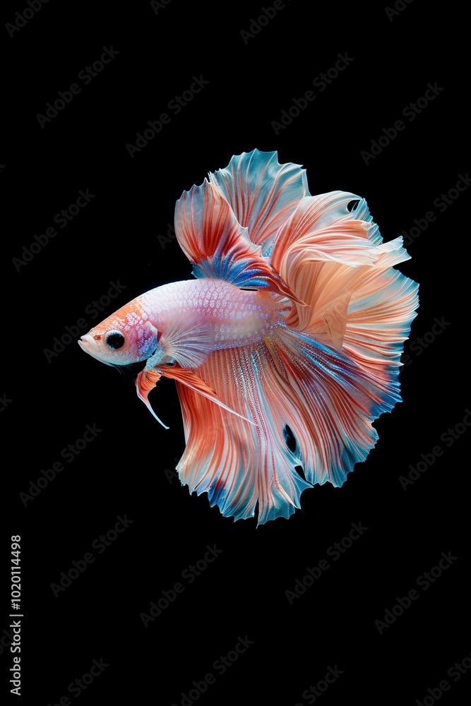 Kampffisch Betta imbellis isoliert auf schwarzem Hintergrund Kampffisch Betta imbellis isoliert auf schwarzem Hintergrund