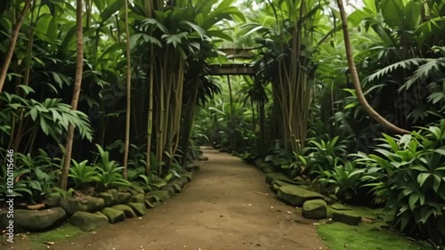 path in tropical garden