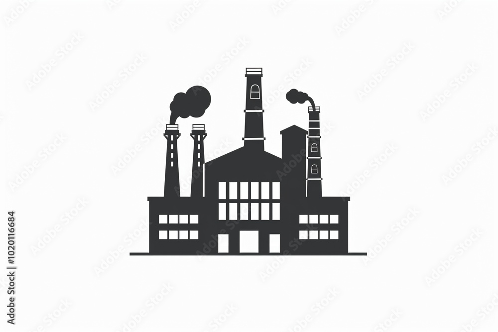 Fabrikgebäude / Industrie Symbol, Logo Fabrikgebäude / Industrie Symbol, Logo