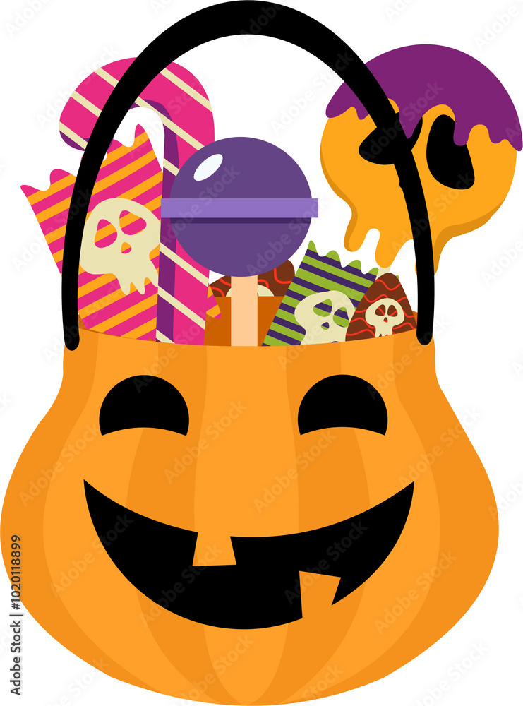 Halloween Candy Bucket Illustration Halloween Candy Bucket Illustration