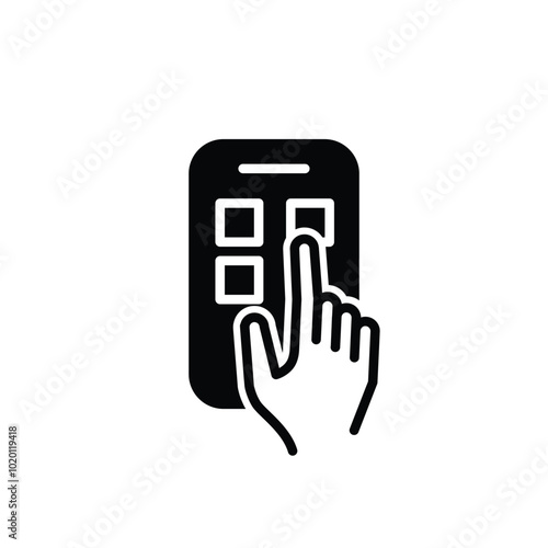mobile widget solid icon vector design good for web or mobile app