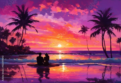 enchanting beachscape breathtaking sunset soft comfy blankets creating dreamy romantic getaway, sky, ocean, water, sand, clouds, horizon, light photo