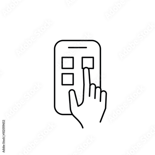 mobile widget thin outline icon vector design good for web or mobile app
