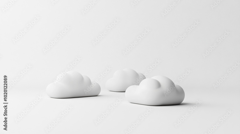 Minimalist 3D Cloud Mockup with Rounded Edges Minimalist 3D Cloud Mockup with Rounded Edges