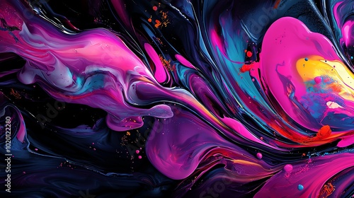 Colorful abstract fluid art, vivid swirls and patterns. photo