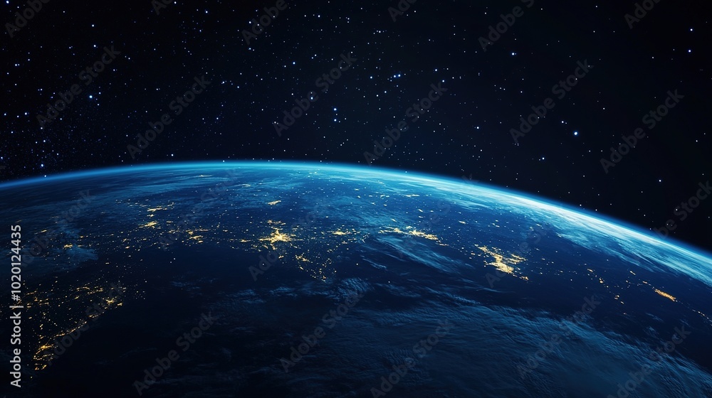 Fototapeta premium Stunning View of Earth from Space at Night