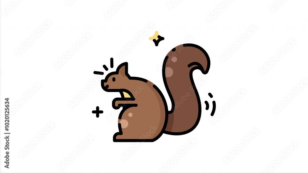 Cute Long-Tailed Squirrel Animation for Autumn Themes, squirrel animation video Cute Long-Tailed Squirrel Animation for Autumn Themes, squirrel animation video