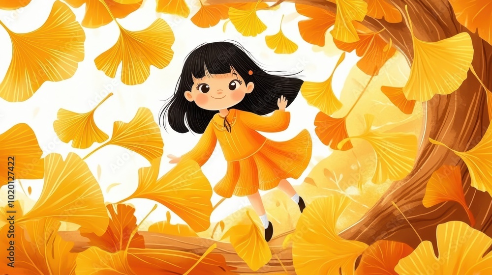 Cute little girl in autumn Cute little girl in autumn