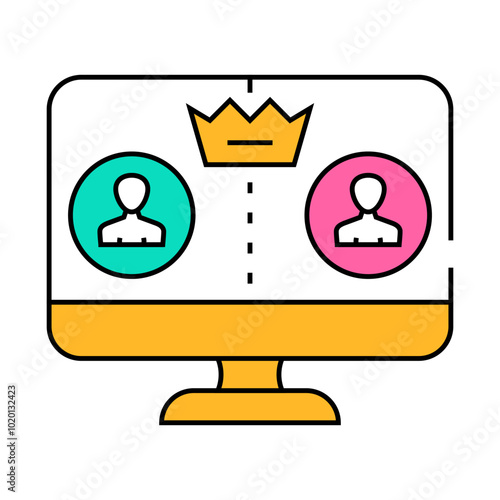 moderator control line icon vector. moderator control sign. isolated symbol illustration