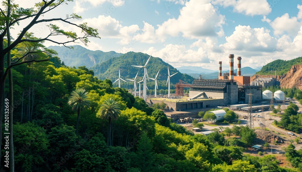 Fototapeta premium Carbon Footprint Reduction illustration background