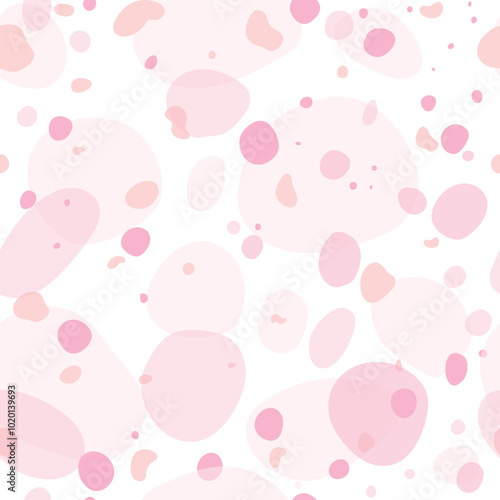 Pink dots different sizes, seamless pattern with pink polka dots. Vector illustration fof wrapping paper, scrapbooking photo