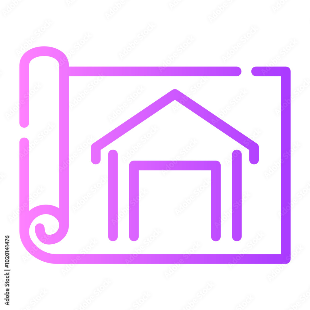 blueprint Line Gradient Icon blueprint Line Gradient Icon
