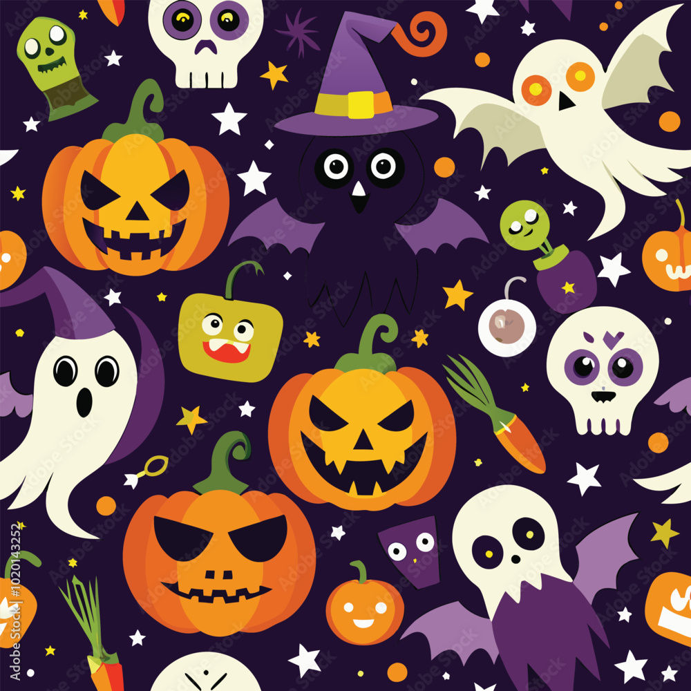 Fototapeta premium Halloween seamless pattern design