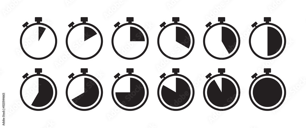 stopwatch icon set stopwatch icon set