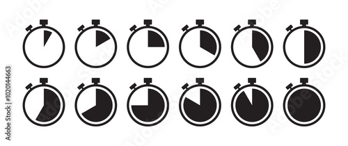stopwatch icon set