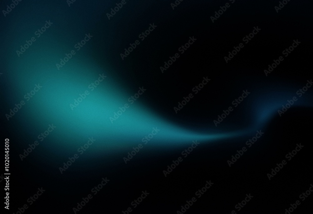 Abstract teal gradient on a dark background with a grainy texture. Abstract teal gradient on a dark background with a grainy texture.