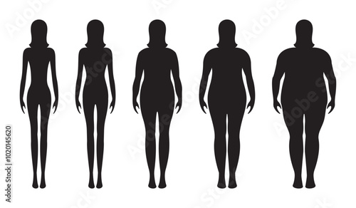 type of body people thin normal obese women black