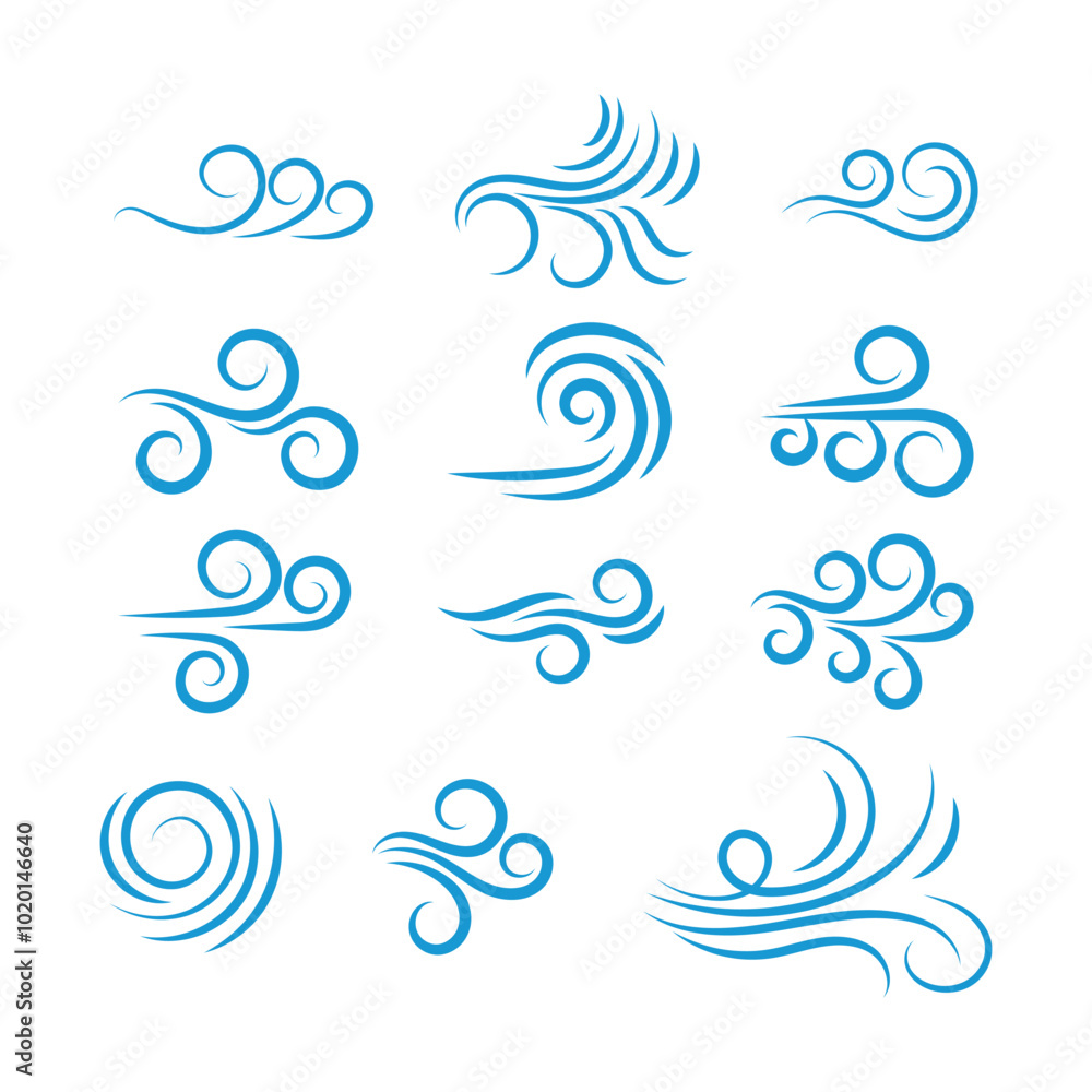 Fototapeta premium wind set icon blue