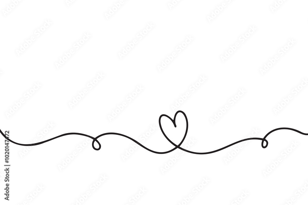 Doodle abstract heart continuous line drawing Doodle abstract heart continuous line drawing