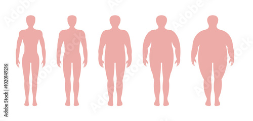 body mass index men flat design