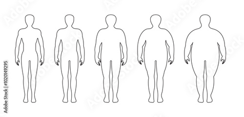 body mass index men outlines