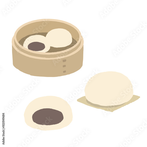 せいろに入ったあんまんのセット