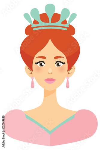 Elegant Queen with Red Hair
