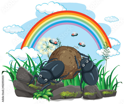 Beetles Under a Rainbow