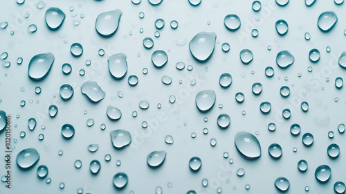 Full frame of raindrops falling on a white background creative copy space concept photo