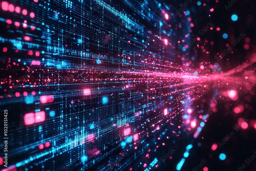 Fototapeta premium Digital Technology background of data and network