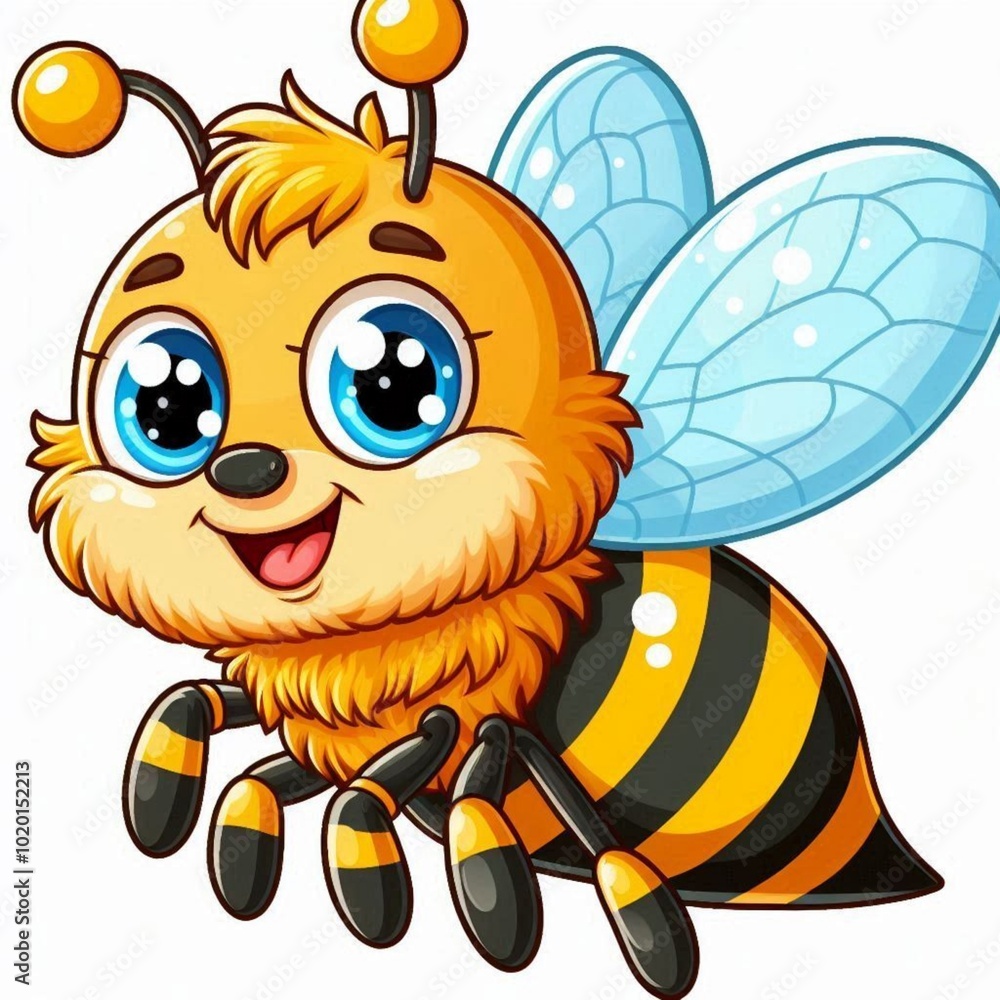 cartoon depiction of an adorable bee cartoon depiction of an adorable bee