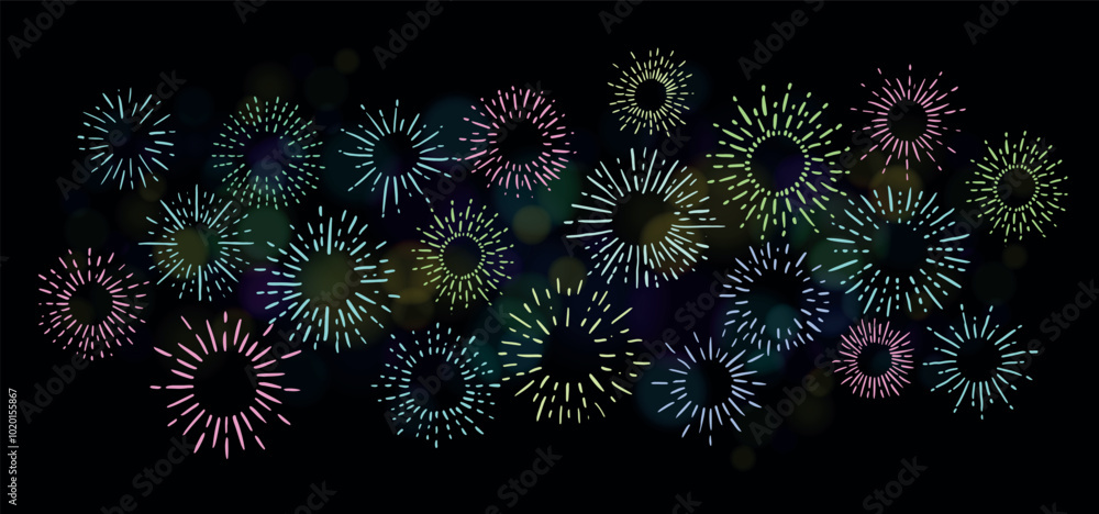 Fireworks for holiday, vector illustration
Fireworks for holiday, vector illustration