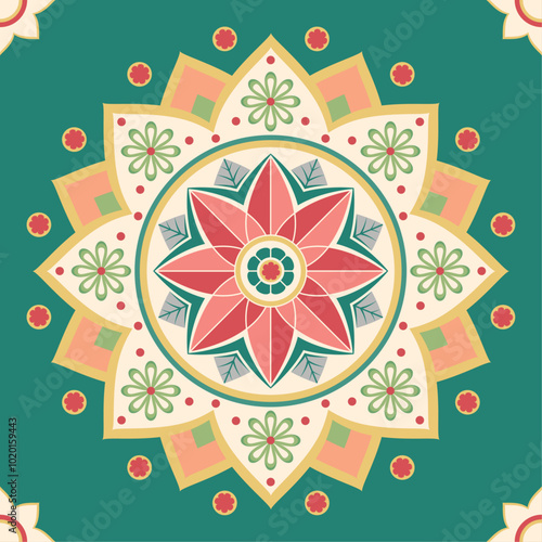 lotus flower geometric pattern, simple, beautiful and strong