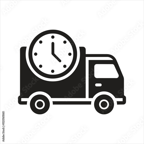 Van icon. Commercial vehicle. Delivery time icon