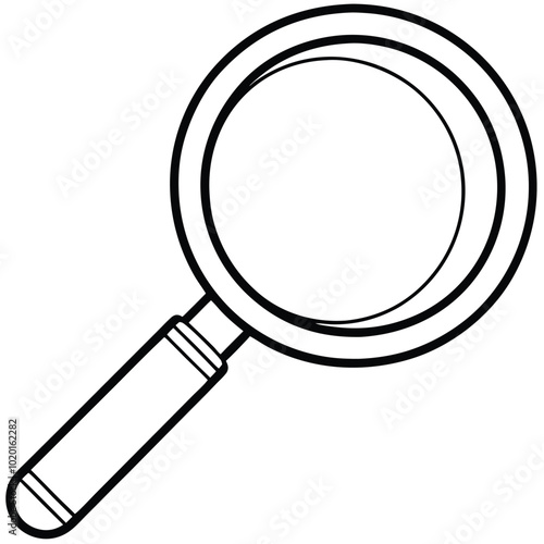 Search magnifying glass vector line art